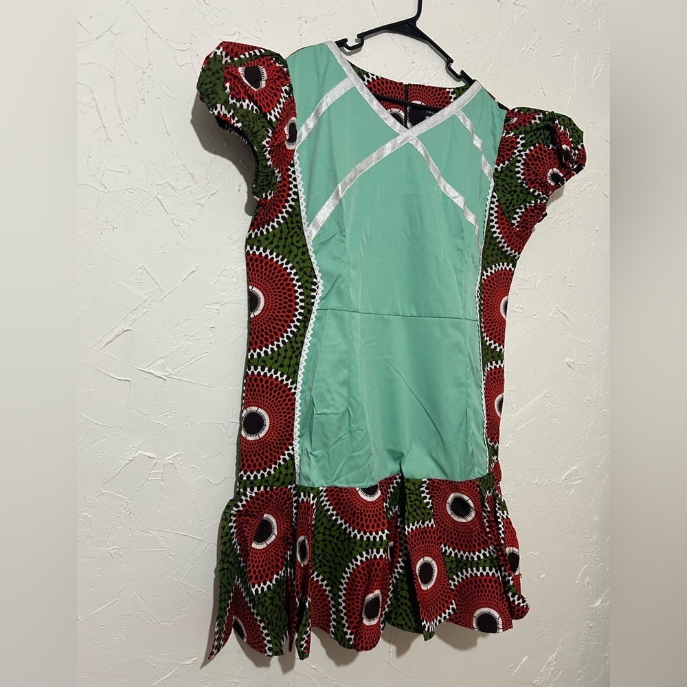 African Print Bodycon Dress | Knee Length Ankara Event Dress Sz XL - Picture 8 of 9